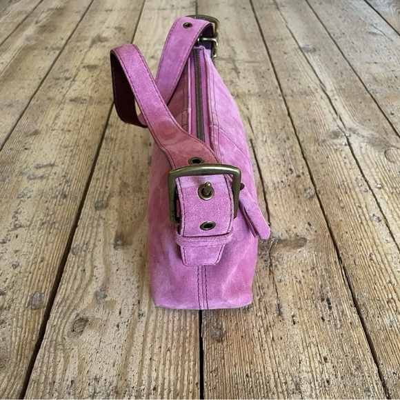 COACH HAMPTONS DEMI PINK SUEDE BAGUETTE 7470 Vintage 2004 Y2K - Picture 5 of 15